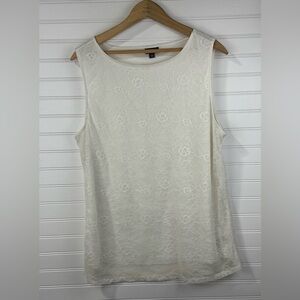 Torrid women’s ivory white Sleeveless dressy Lace Overlay Tank Top plus Size 1